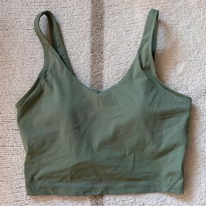 Sage green padded workout top